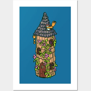 the wizard tower with pink flower stardew Posters and Art